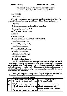 Giáo án môn Toán lớp 6 - Chương I Ôn tập và bổ túc về số tự nhiên